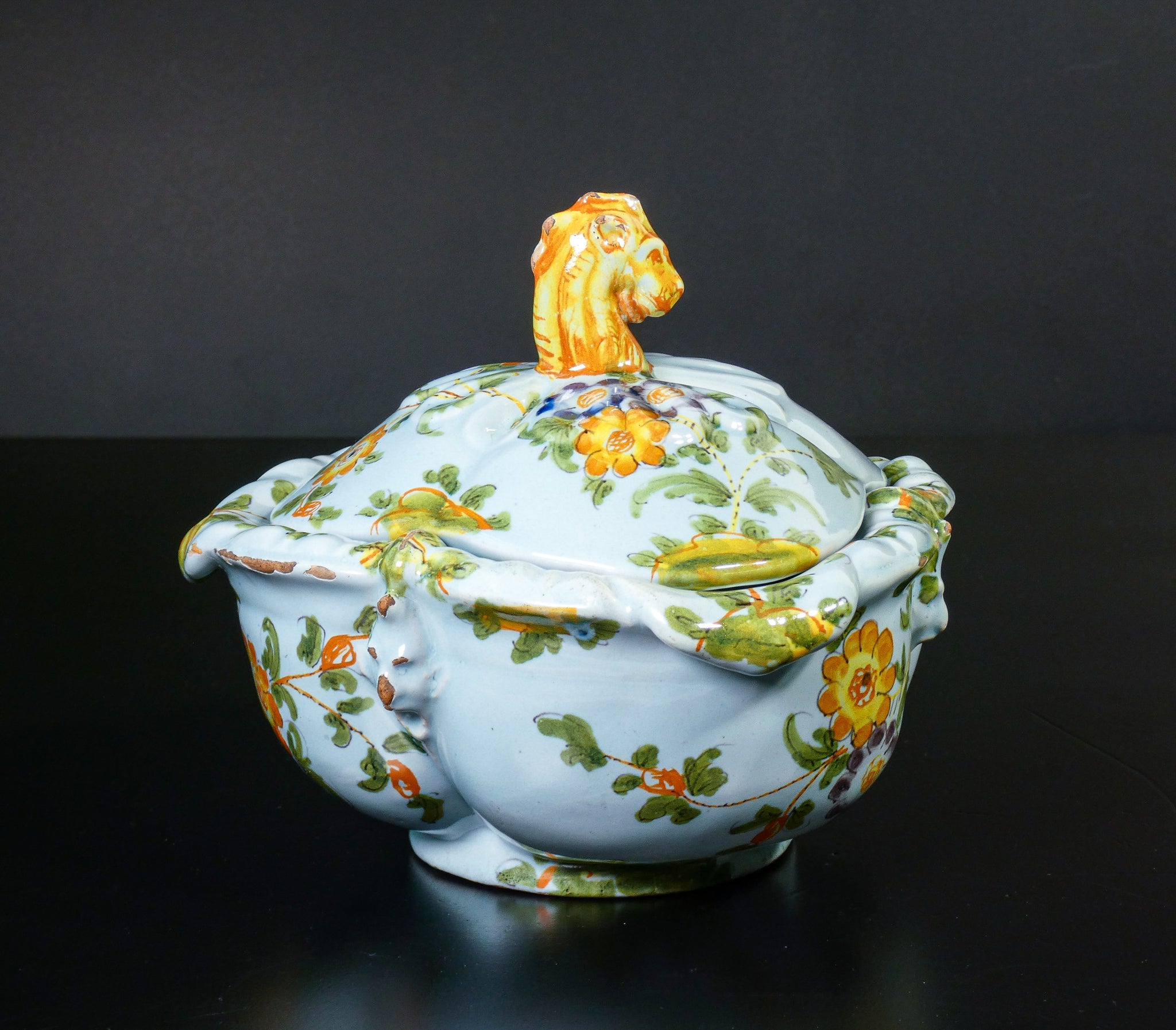 ciotola ceramiche cantagalli firenze ceramica maiolica dipinta epoca 1800 antica
