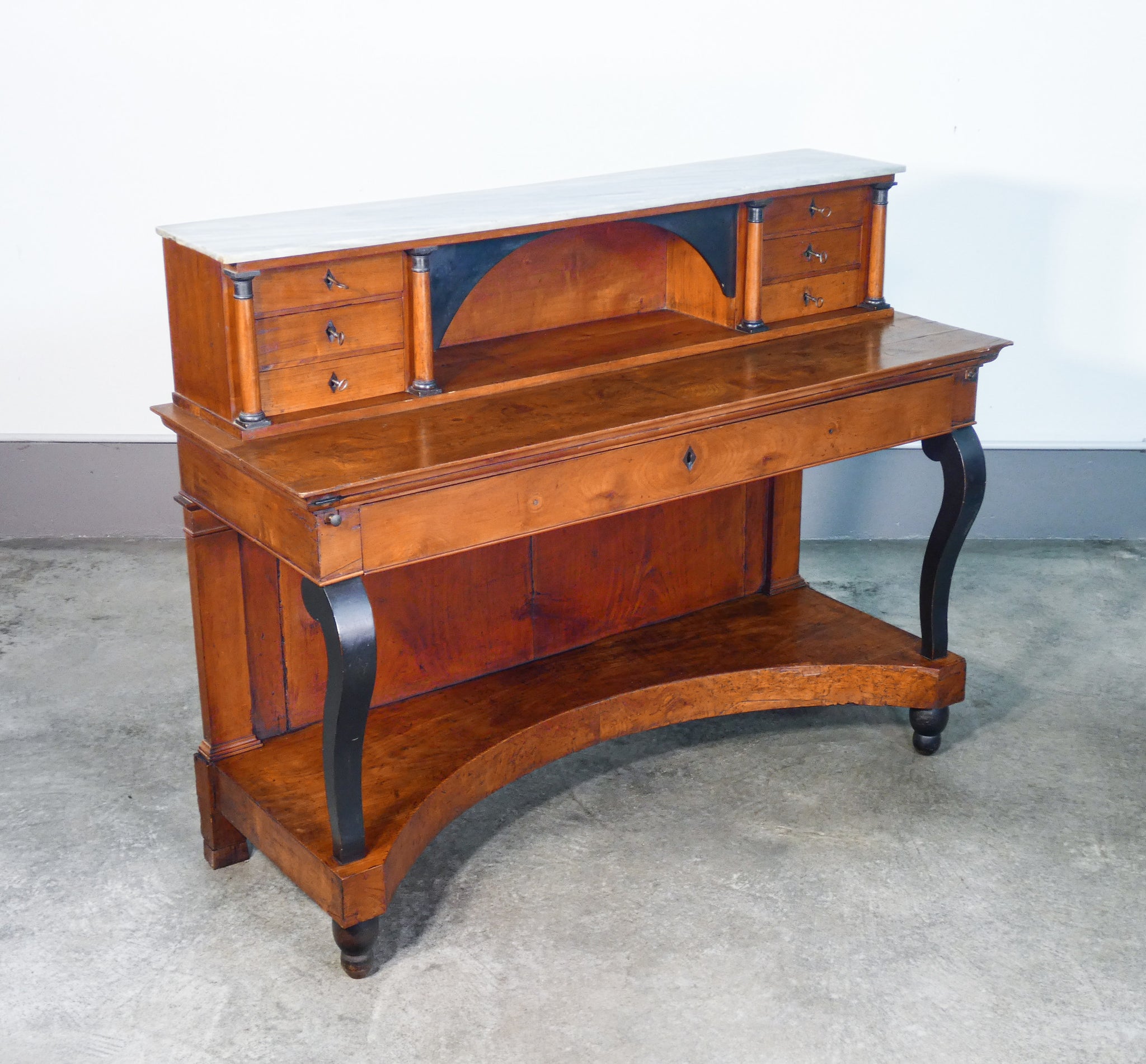 console scrittoio scrivania secretaire stipo impero legno noce epoca 1800 antica
