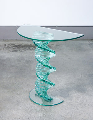 console vetro spirale design italiano vintage epoca 1970s mensola tavolino