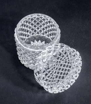 contenitore cristallo molato vaso coperchio epoca 1960s porta bombom crystal