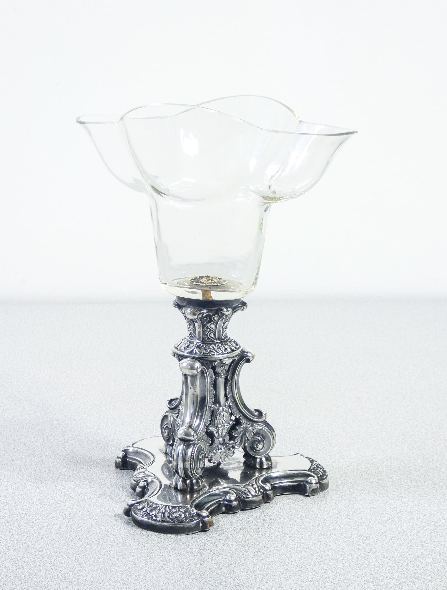 coppa vaso argento johann schott sohne epoca 1840 ca vetro germania antica