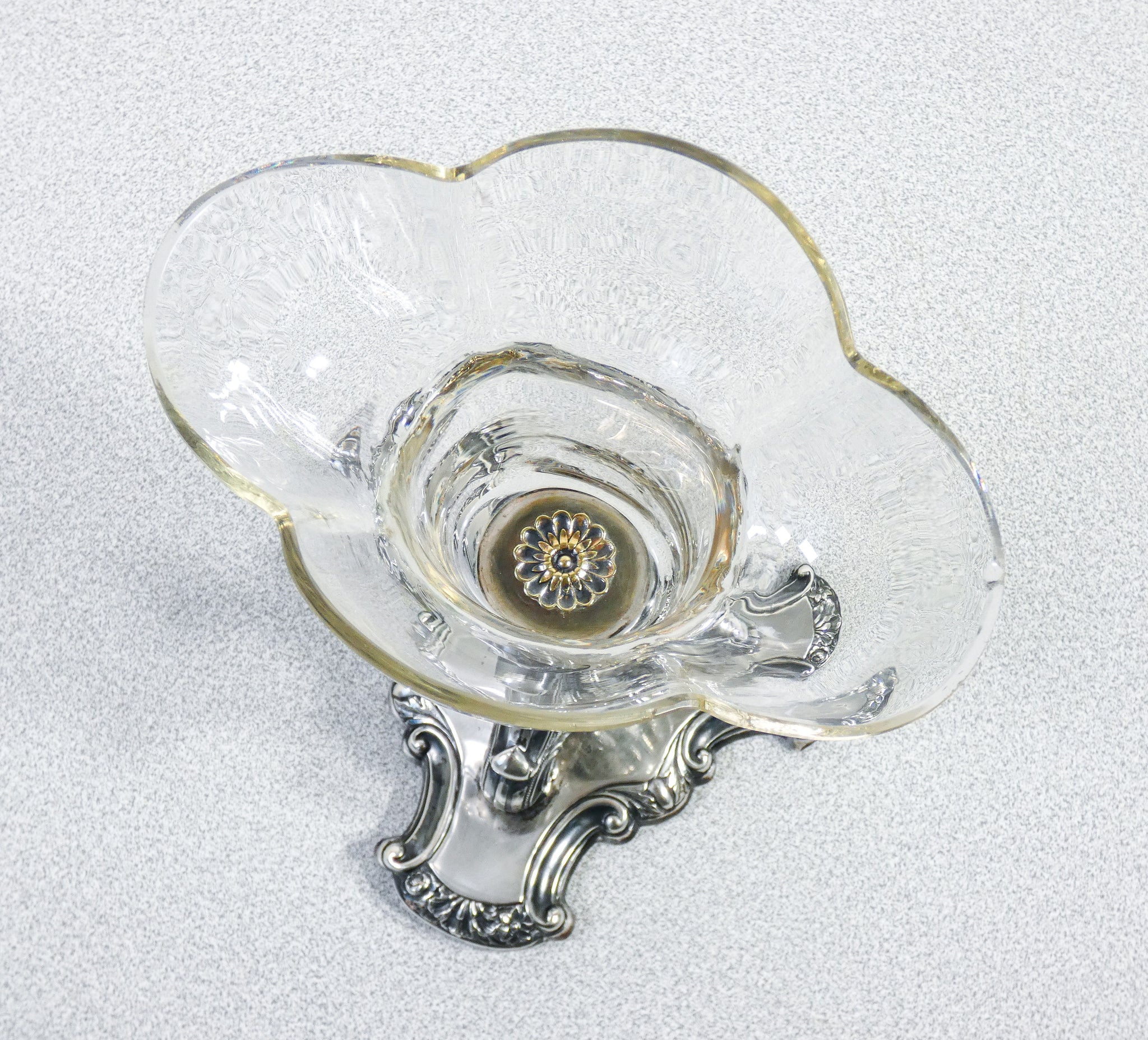 coppa vaso argento johann schott sohne epoca 1840 ca vetro germania antica