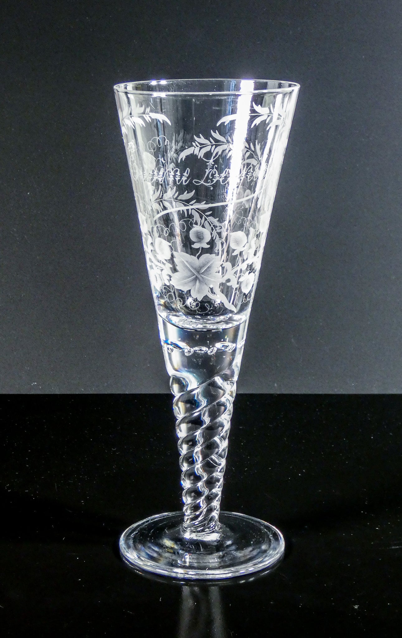coppa vaso cristallo molato francia epoca meta 1900 decorazione vegetale vite