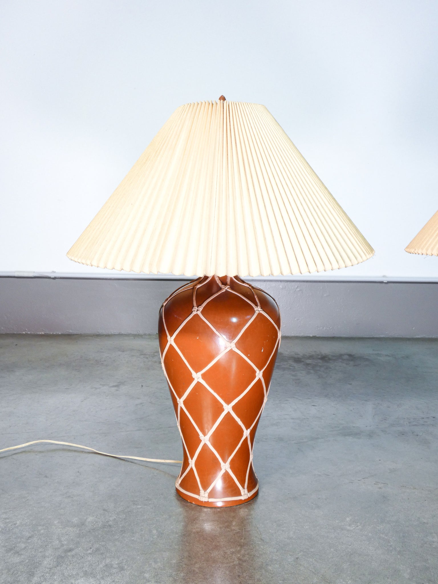 coppia abat jour ceramica lampade tavolo design italia epoca 1960s vintage