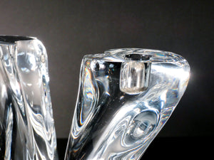 coppia candelabri cristallo val saint lambert belgio epoca 1960s candelieri