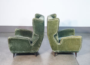 coppia poltrone attr giulio minoletti gio ponti armchair fauteuil 1950s