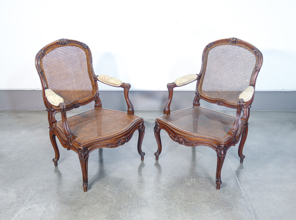 coppia poltrone sedie stile luigi xvi legno massello noce sedie salotto epoca