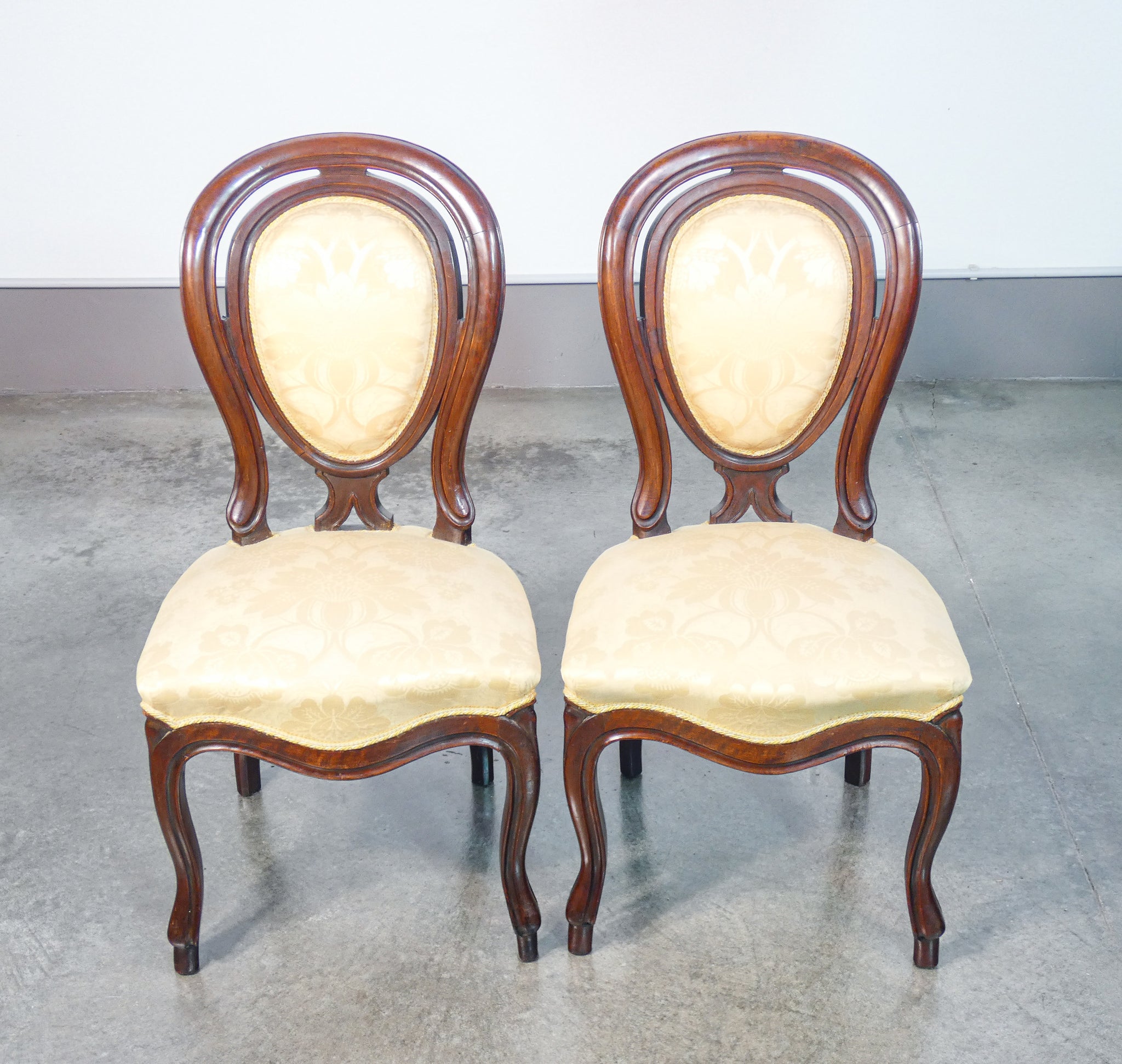 coppia sedie luigi filippo epoca 1800 legno noce massello scolpito poltrona