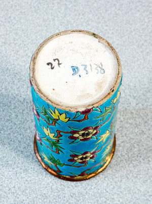 coppia vasetti emaux de longwy smalto enamel ceramica vasi epoca fine 1800