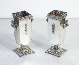 coppia vasi argento 800 porta grissini tavola italia epoca fine 1800 antica