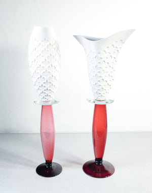 coppia vasi celine borek sipek per driade design vetro porcellana ceramica italy