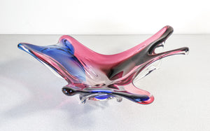coppia vasi centrotavola vetro soffiato murano vassoi design vintage 1960