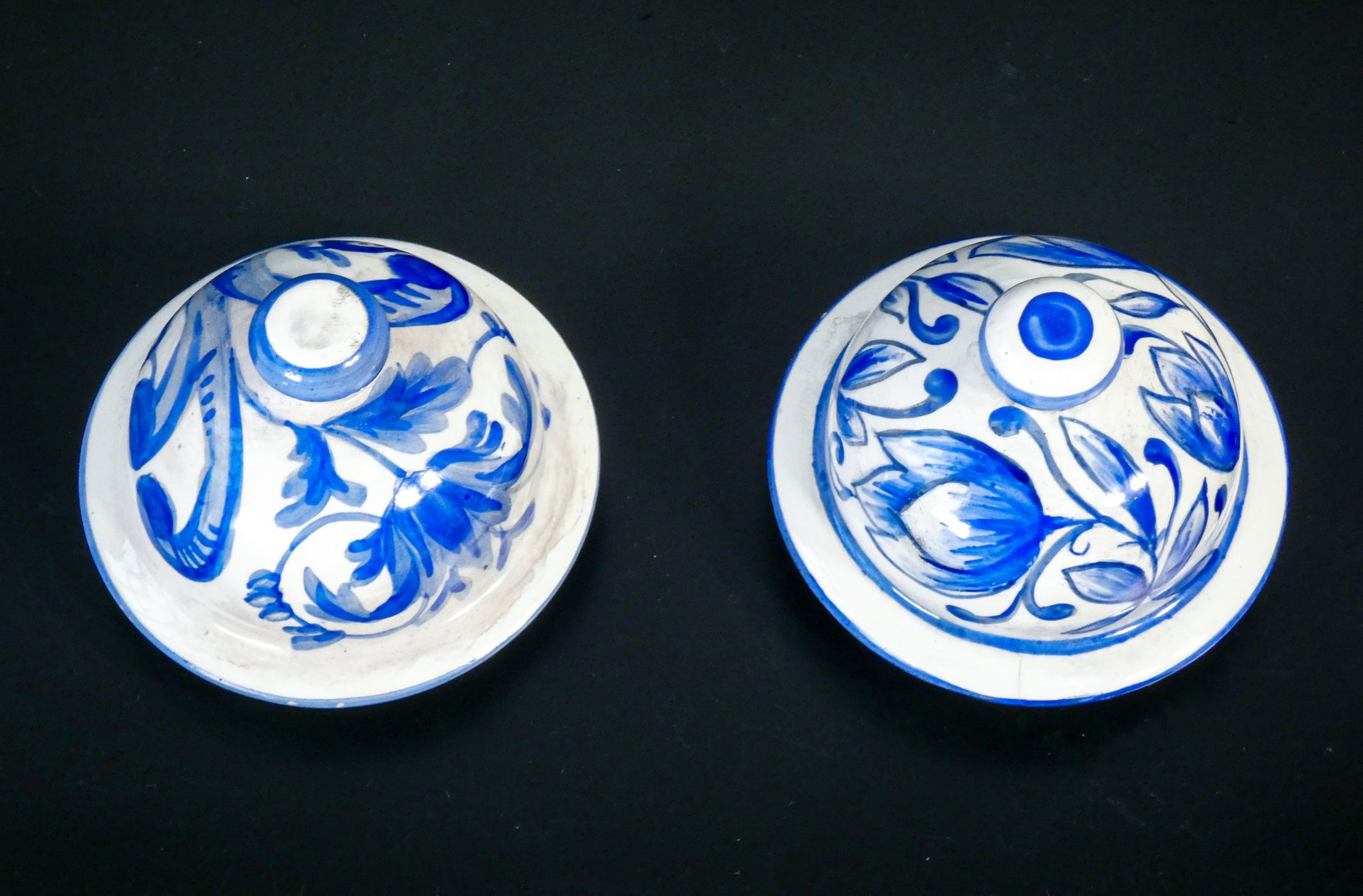 coppia vasi farmacia albarello ceramica rosanna dipinta blu bianco porcellana