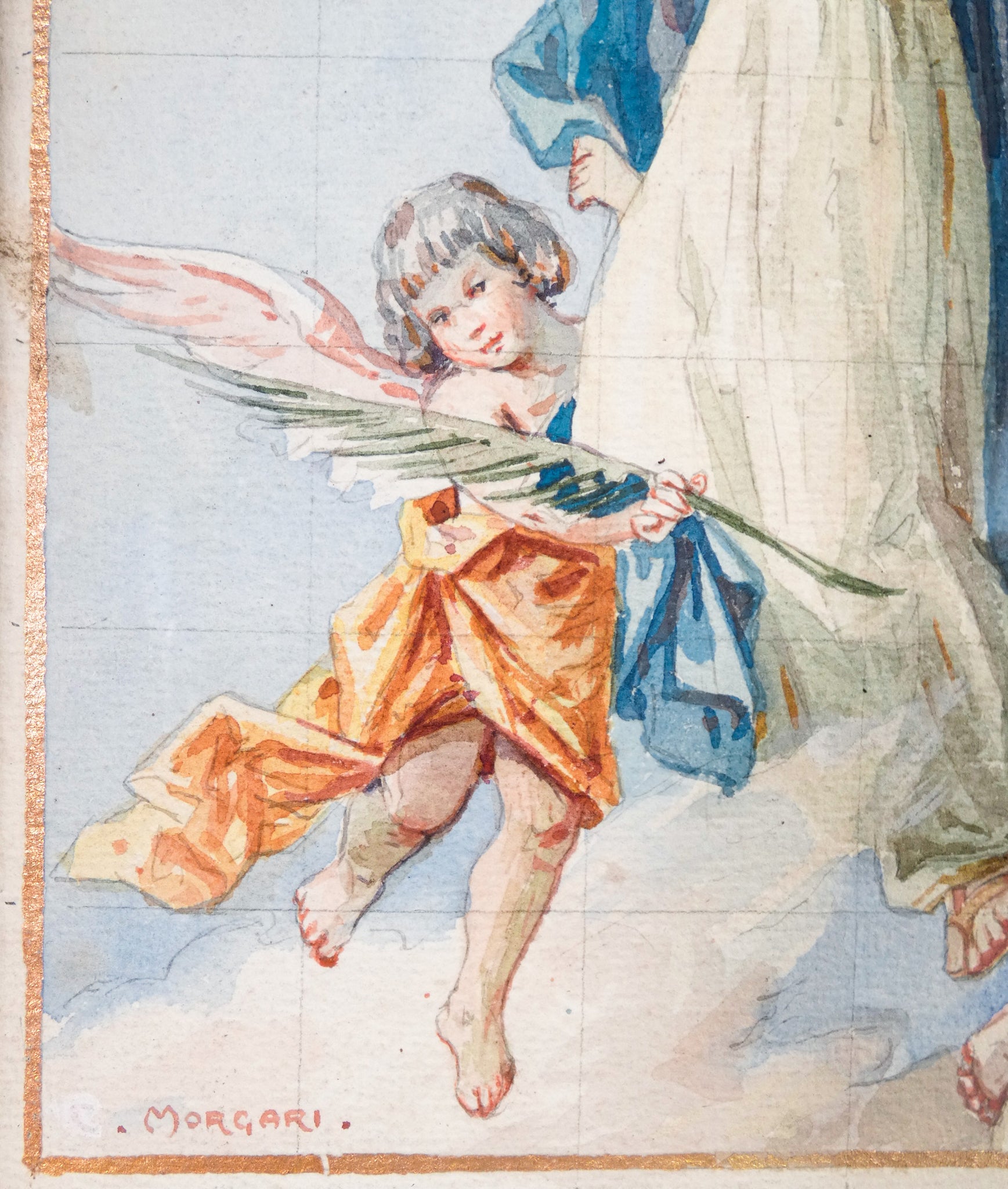 dipinto carlo morgari santa caterina alessandria dipinto carta cornice 1950