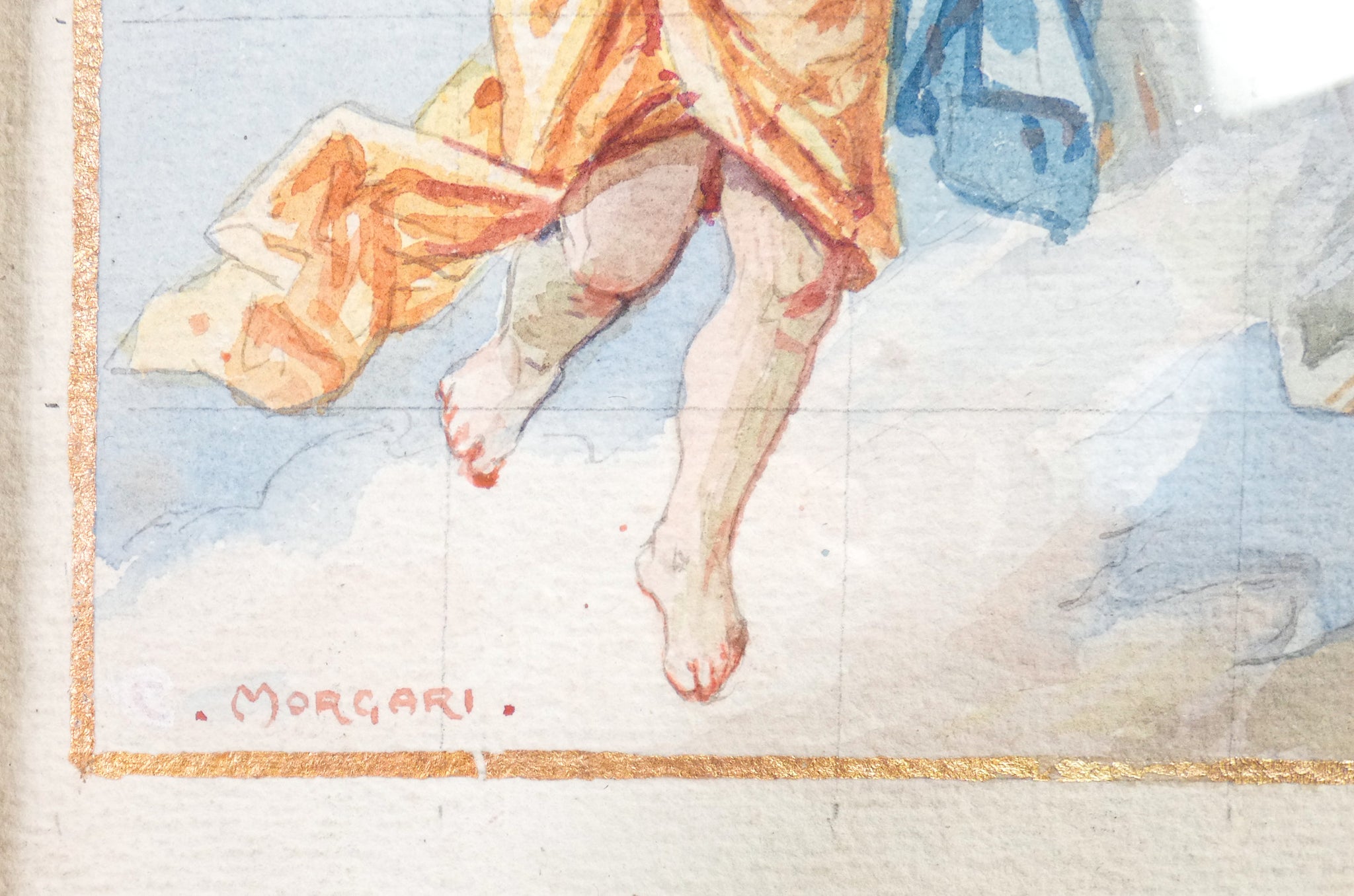 dipinto carlo morgari santa caterina alessandria dipinto carta cornice 1950
