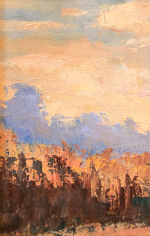 dipinto firmato eugenio gresi tramonti bosco paesaggio piemonte quadro olio 1900