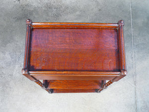 etagere francese legno rovere tavolino carrello 3 ripiani cassetto 1800 antico