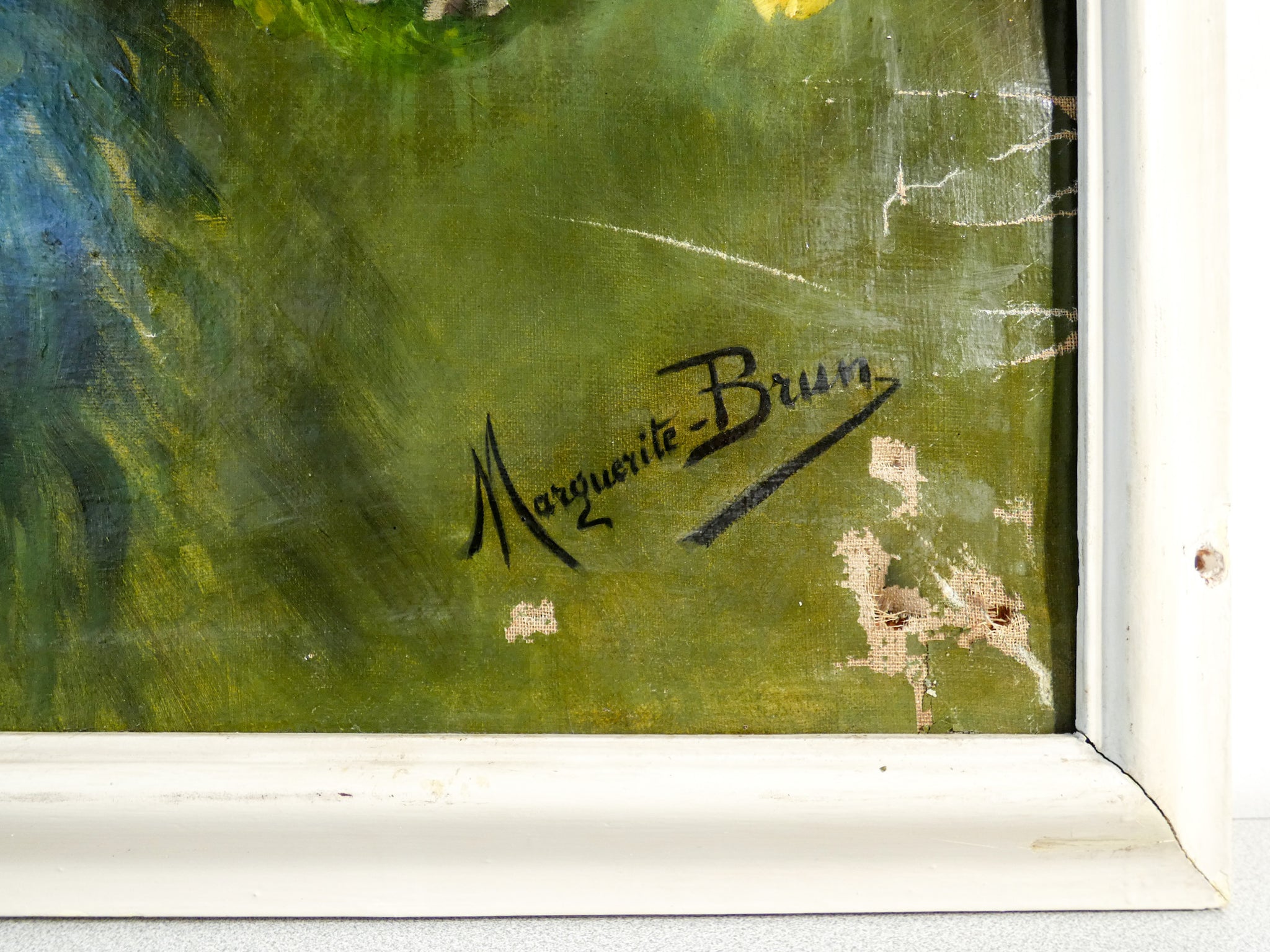 grande quadro natura morta firmata marguerite brun dipinto olio tela epoca 1800