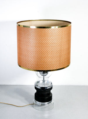 lampada abat jour da tavolo design italiano 1970s vetro vintage table lamp