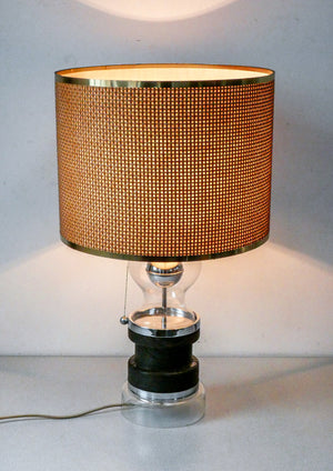 lampada abat jour da tavolo design italiano 1970s vetro vintage table lamp