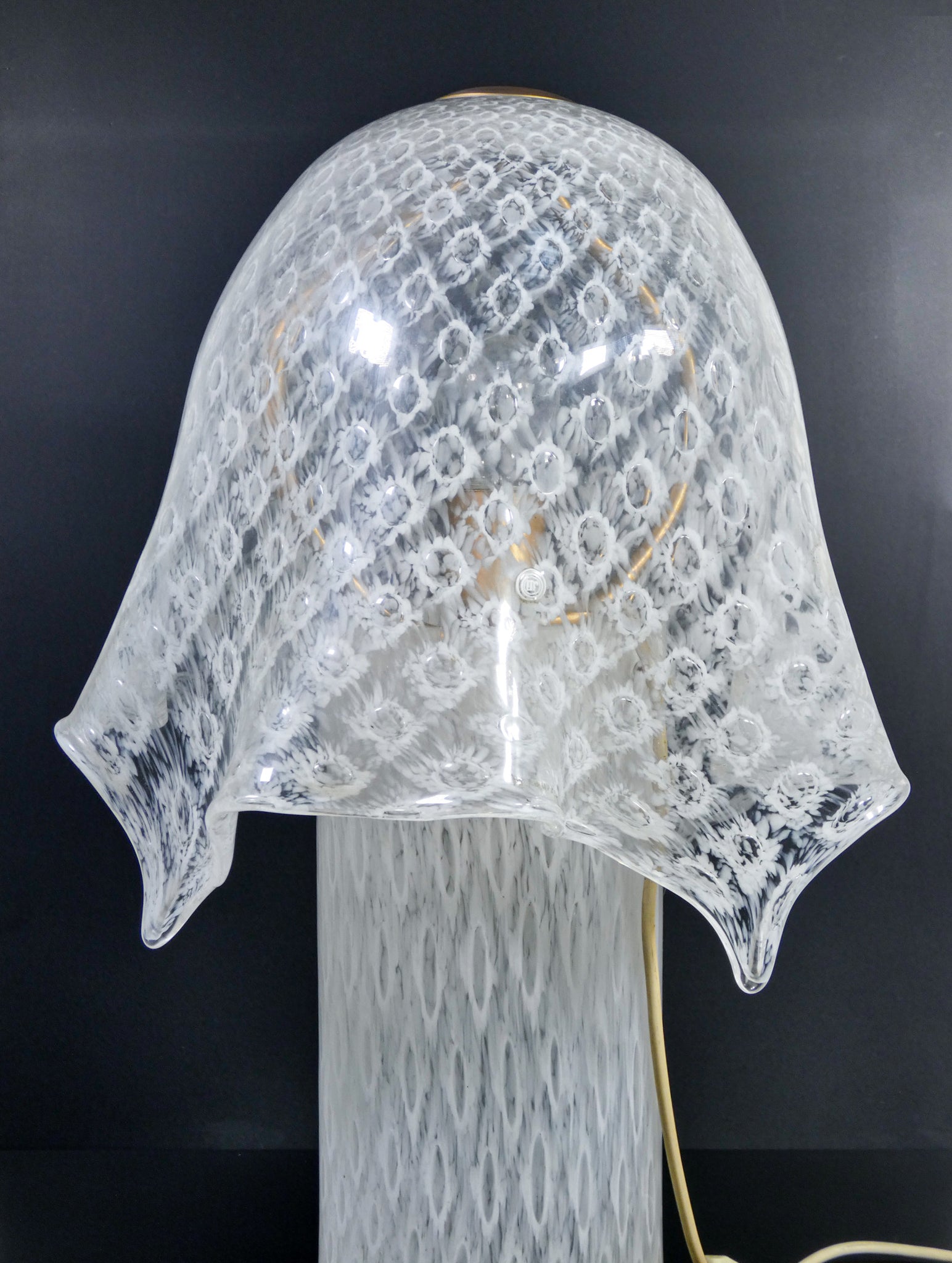 lampada la murrina vetro soffiato murano da tavolo abat jour glass art epoca