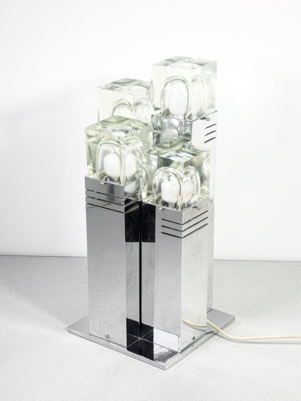 lampada tavolo cubic design gaetano sciolari epoca 1970s vintage table lamp