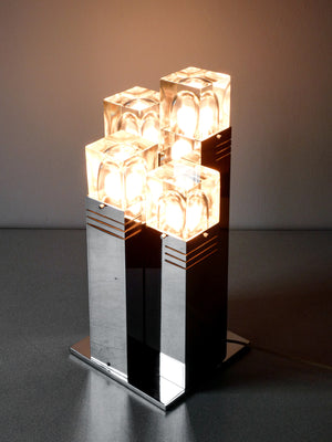 lampada tavolo cubic design gaetano sciolari epoca 1970s vintage table lamp
