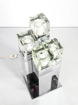 lampada tavolo cubic design gaetano sciolari epoca 1970s vintage table lamp