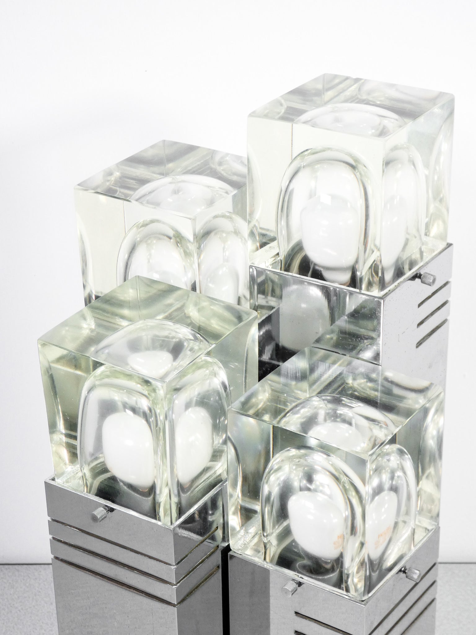 lampada tavolo cubic design gaetano sciolari epoca 1970s vintage table lamp