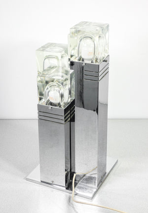 lampada tavolo cubic design gaetano sciolari epoca 1970s vintage table lamp