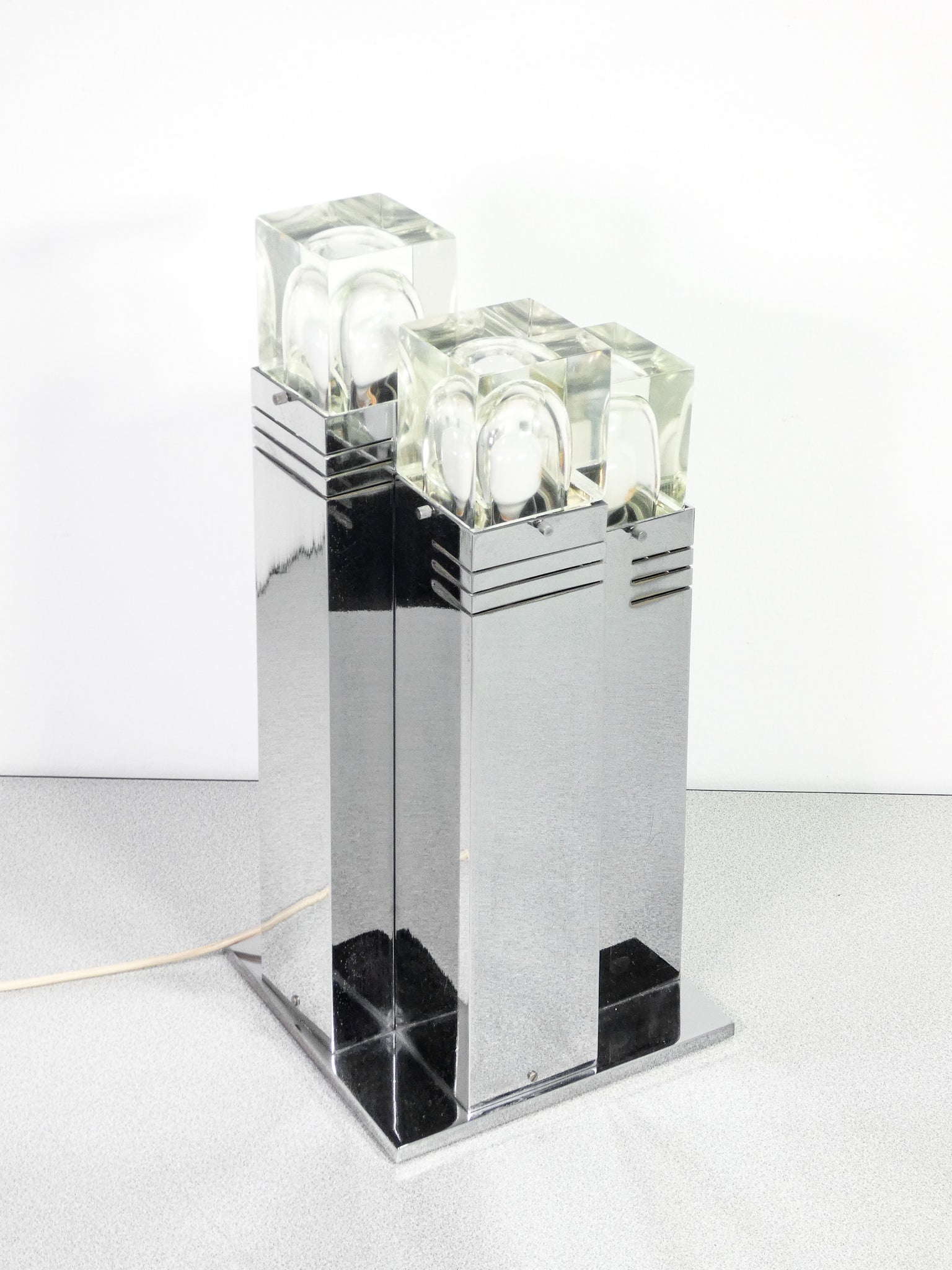 lampada tavolo cubic design gaetano sciolari epoca 1970s vintage table lamp