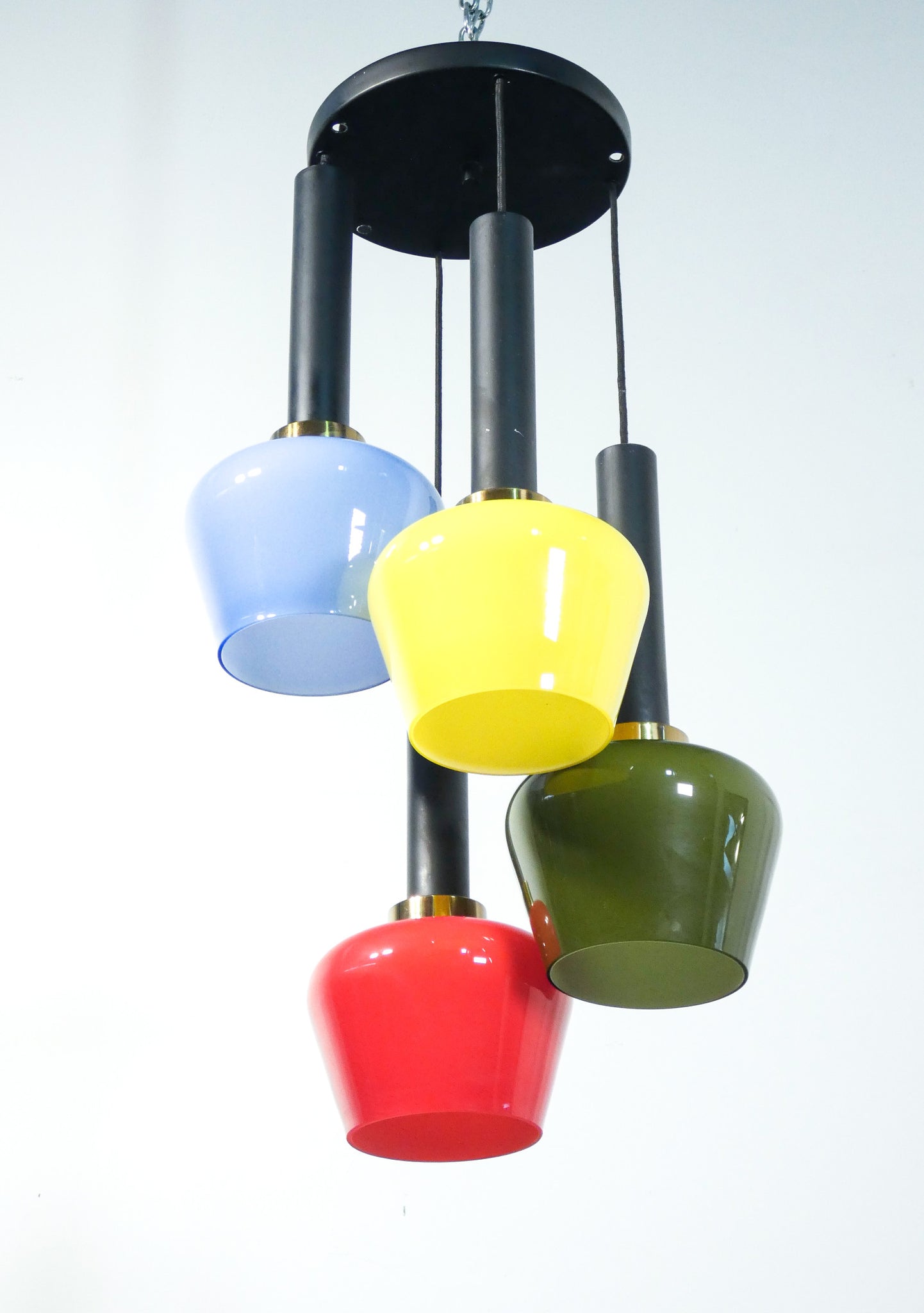 lampadario design italiano rif vistosi murano vintage 1960s vetro policromo