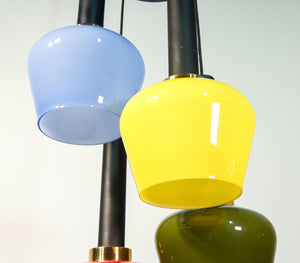 lampadario design italiano rif vistosi murano vintage 1960s vetro policromo