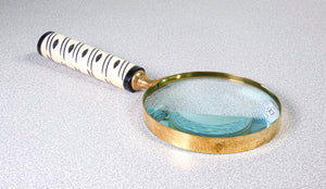 lente ingrandimento da tavolo manico osso custodia legno elegante ufficio epoca