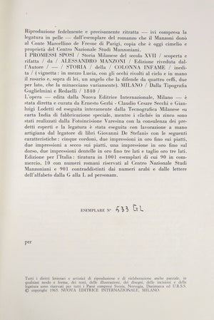 libro promessi sposi colonna infame 1840 alessandro manzoni riproduzione 1965