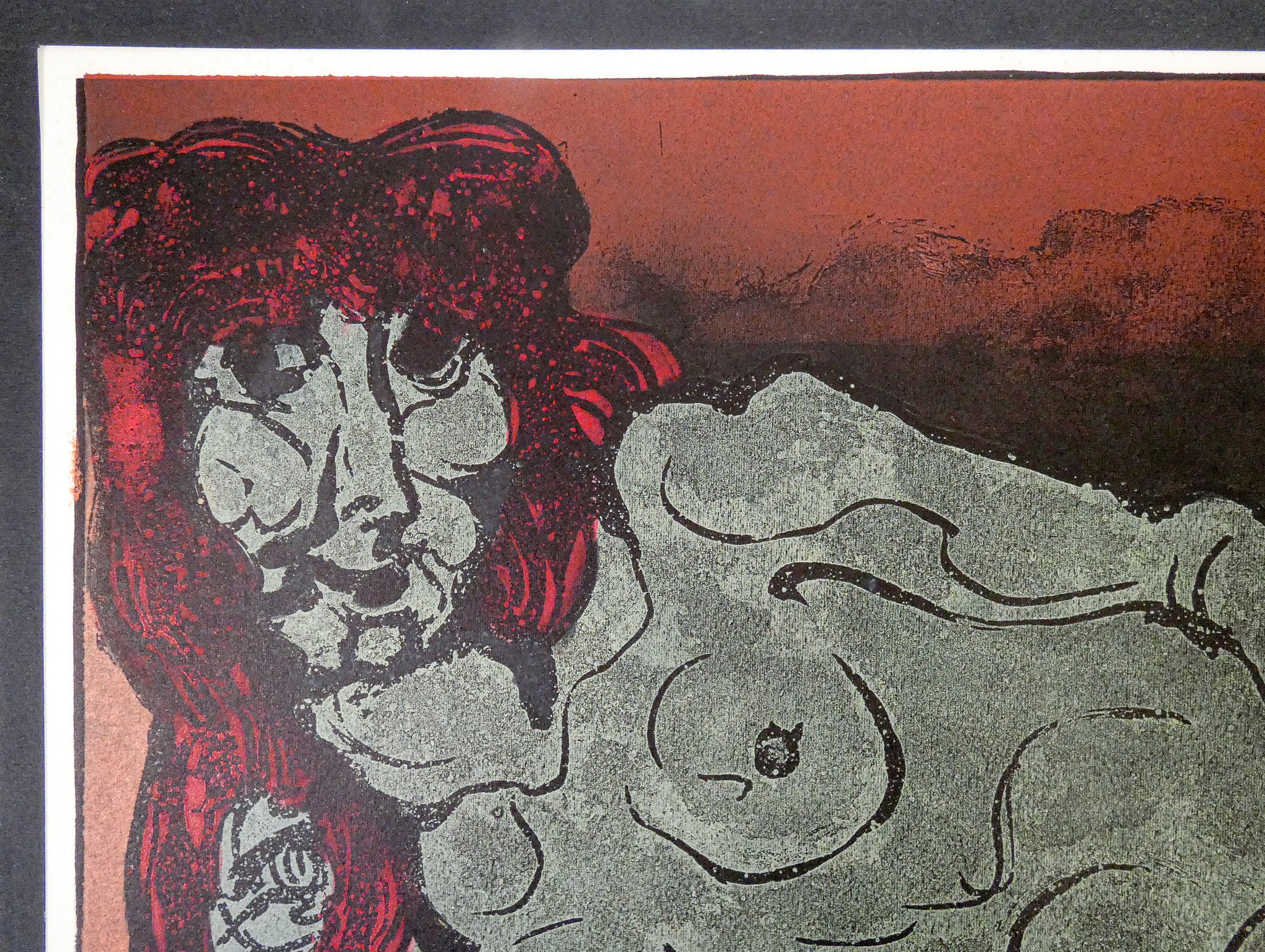 litografia domenico cantatore odalisca prova autore colori stampa grafica 1970s