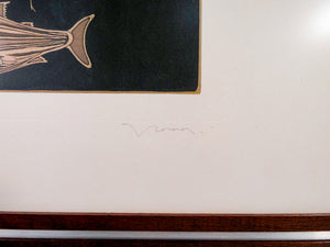 litografia francesco casorati colomba e pesce firmata numerata grafica torino
