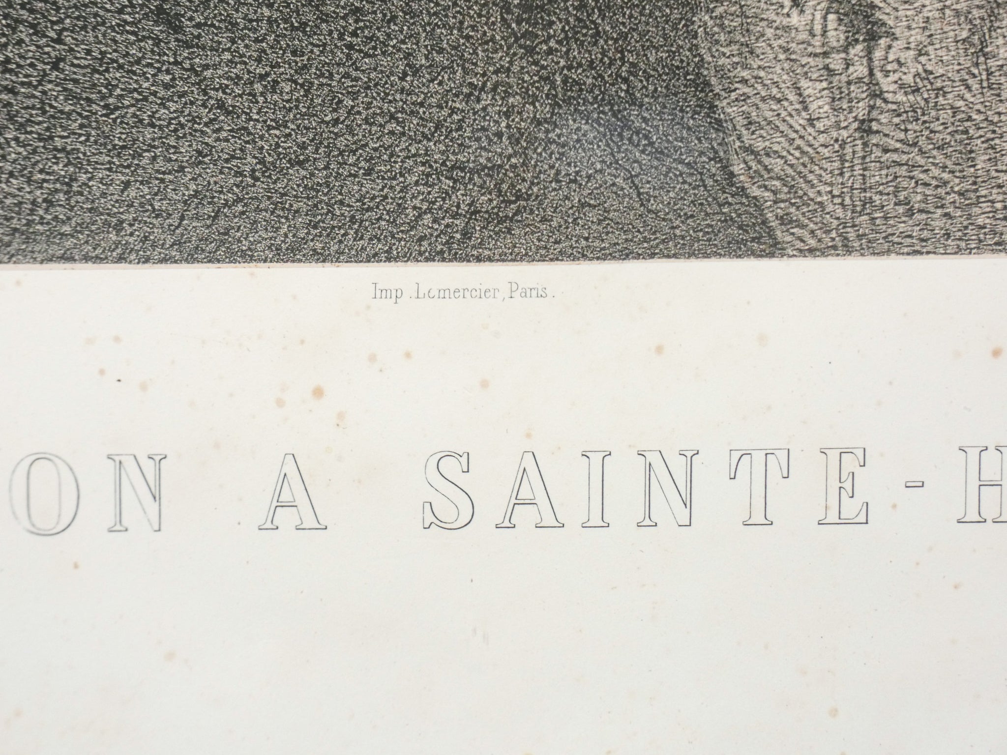 litografia fuhr lafosse delaroche napoleon a sainte helene napoleone 1859 antica