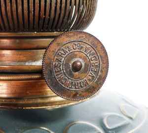 lume a petrolio lampada forti chiesara 900 liberty deco ceramica vetro antico