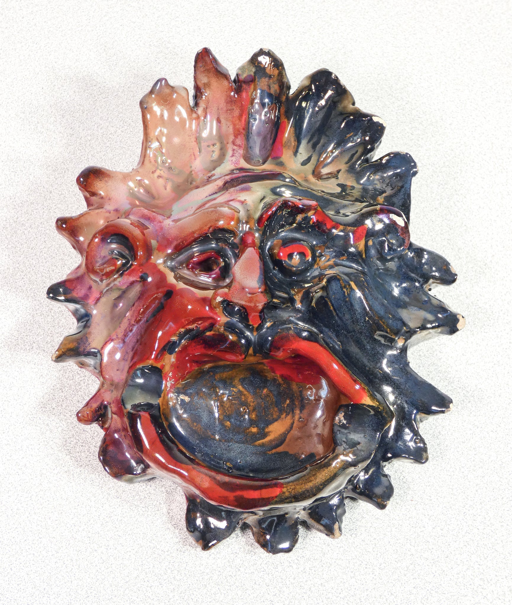 maschera scultura firmata torido mazzotti mga portacenere ceramica albisola