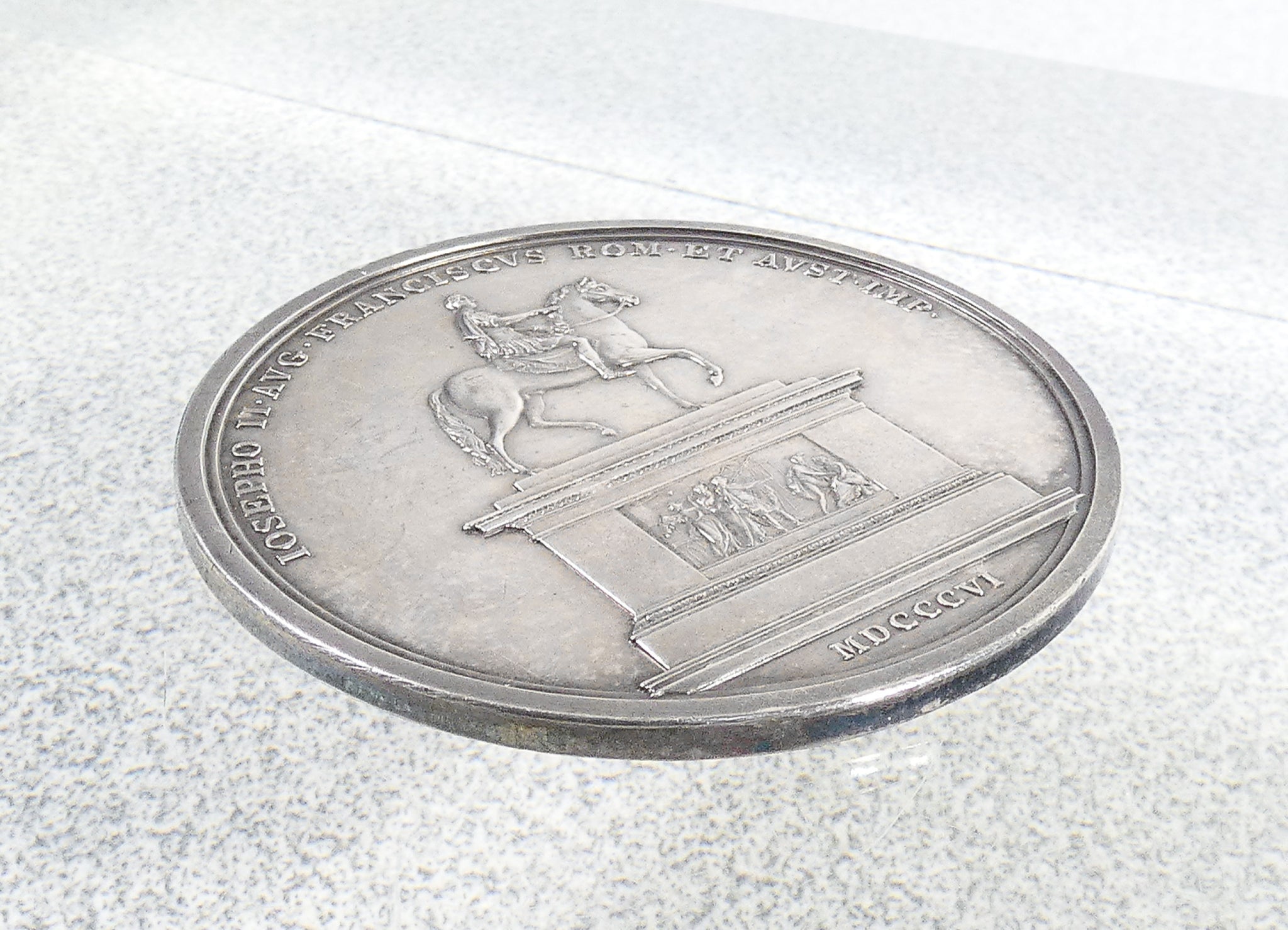 medaglia argento monumento a giuseppe ii asburgo epoca 1806 wurth antica