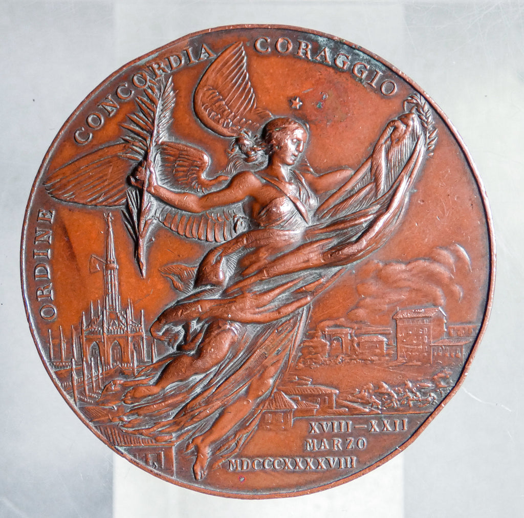 medaglia inaugurazione monumento caduti cinque giornate milano 1895 grandi