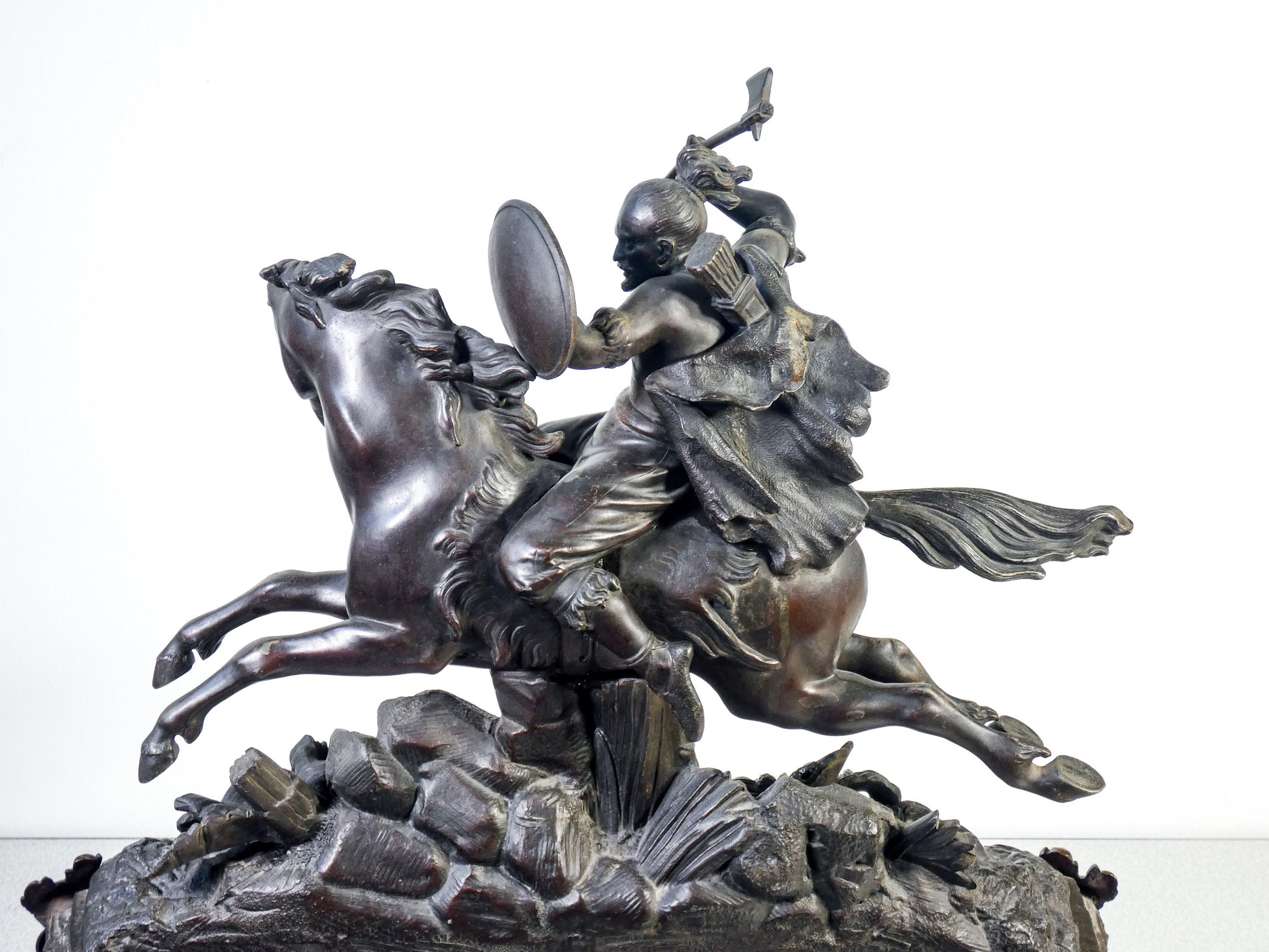 orologio pendolo japy freres 1800 scultura cavaliere bronzo suoneria parigina