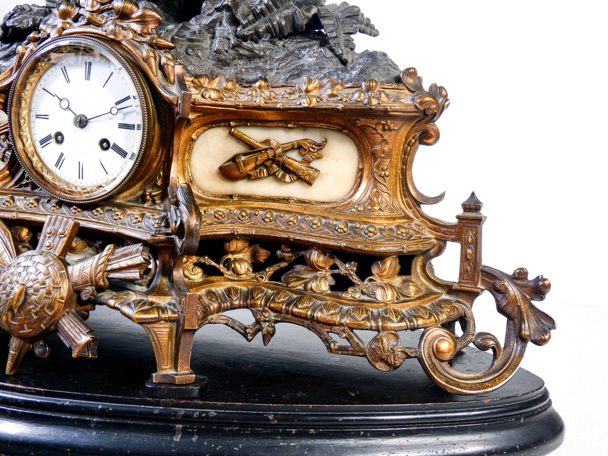 orologio pendolo japy freres 1800 scultura cavaliere bronzo suoneria parigina
