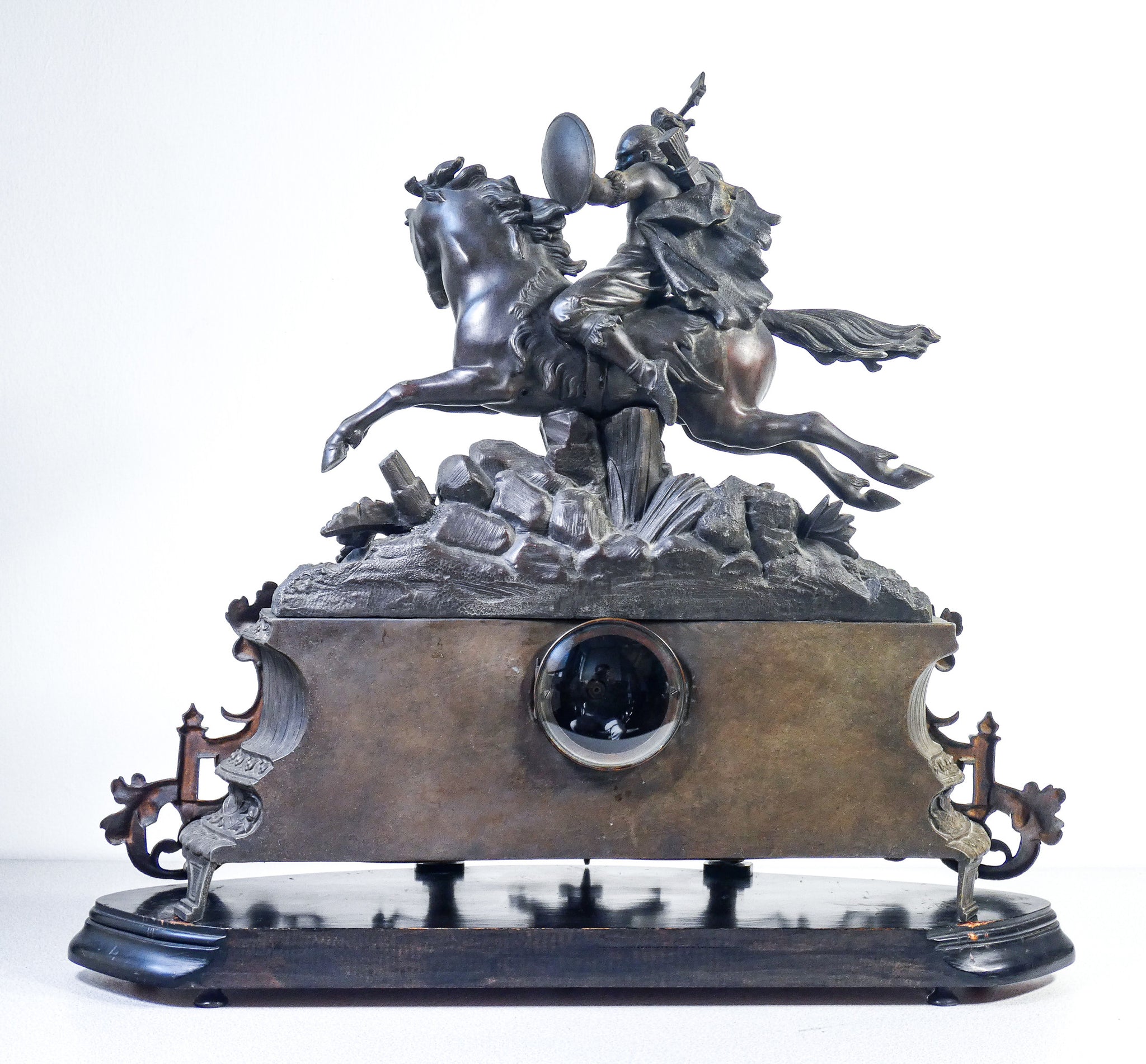 orologio pendolo japy freres 1800 scultura cavaliere bronzo suoneria parigina