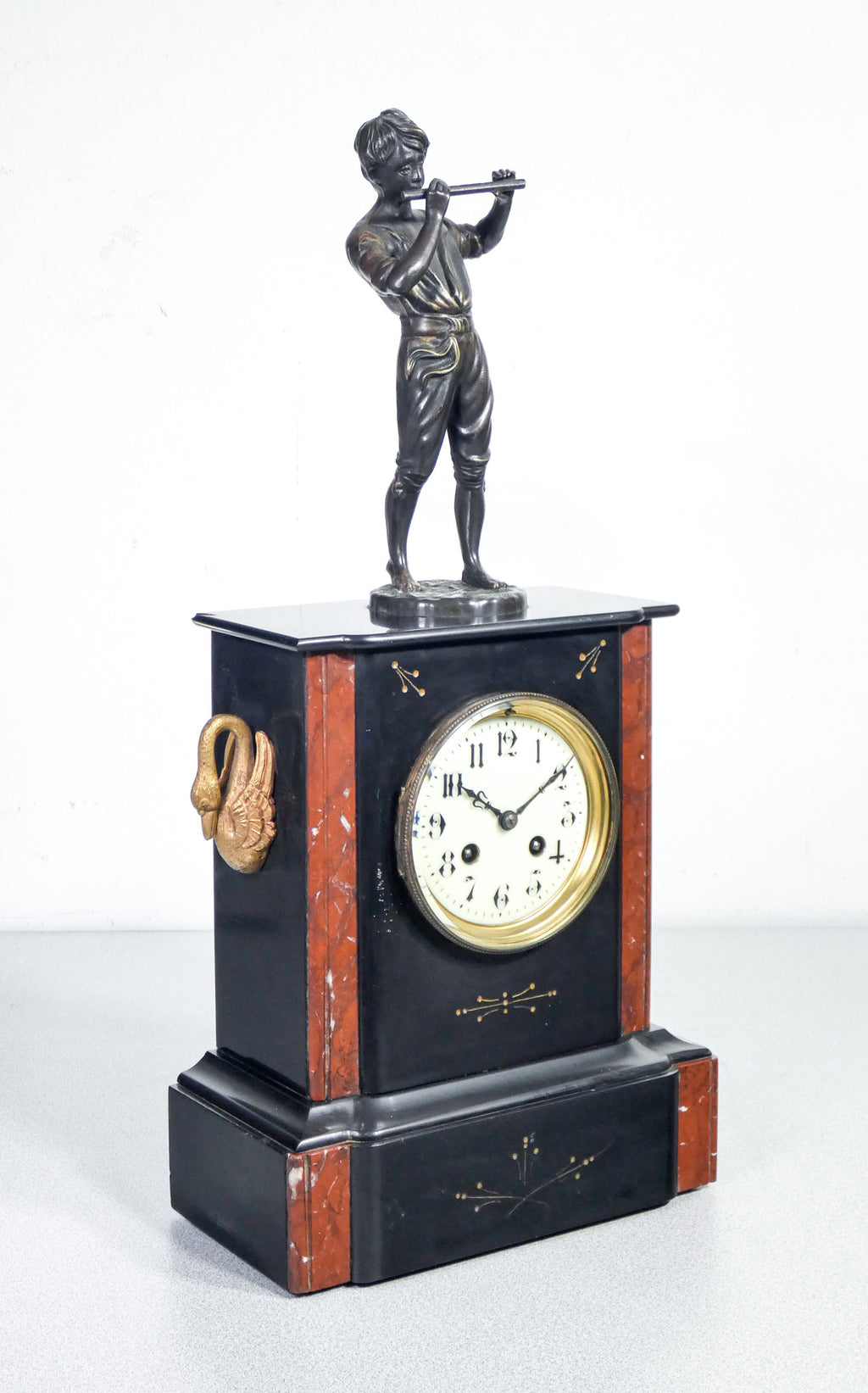 orologio pendolo marti da tavolo scultura bronzo suoneria parigina marmo