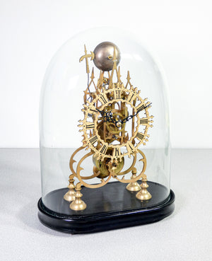 orologio pendolo squelette scheletrato francia 1800 campana vetro antico