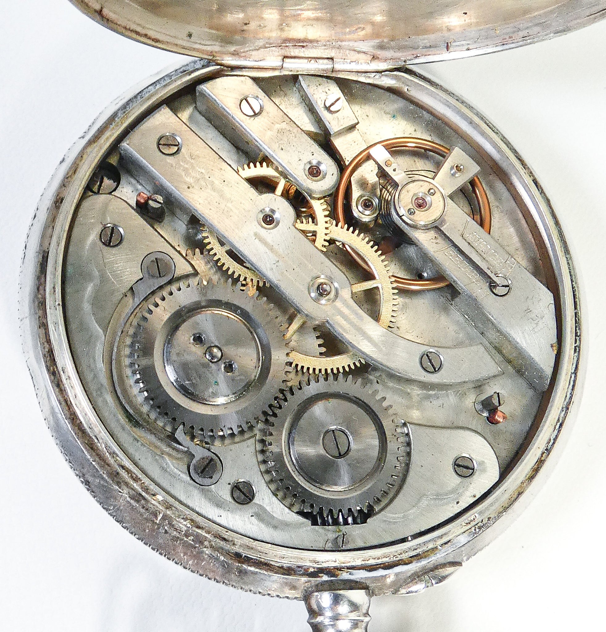 orologio tasca argento 800 svizzera epoca 1800 carica manuale funzionante antico