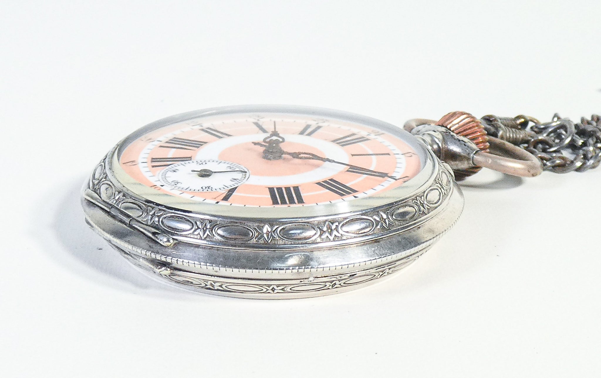 orologio tasca argento 800 svizzera epoca 1800 carica manuale funzionante antico