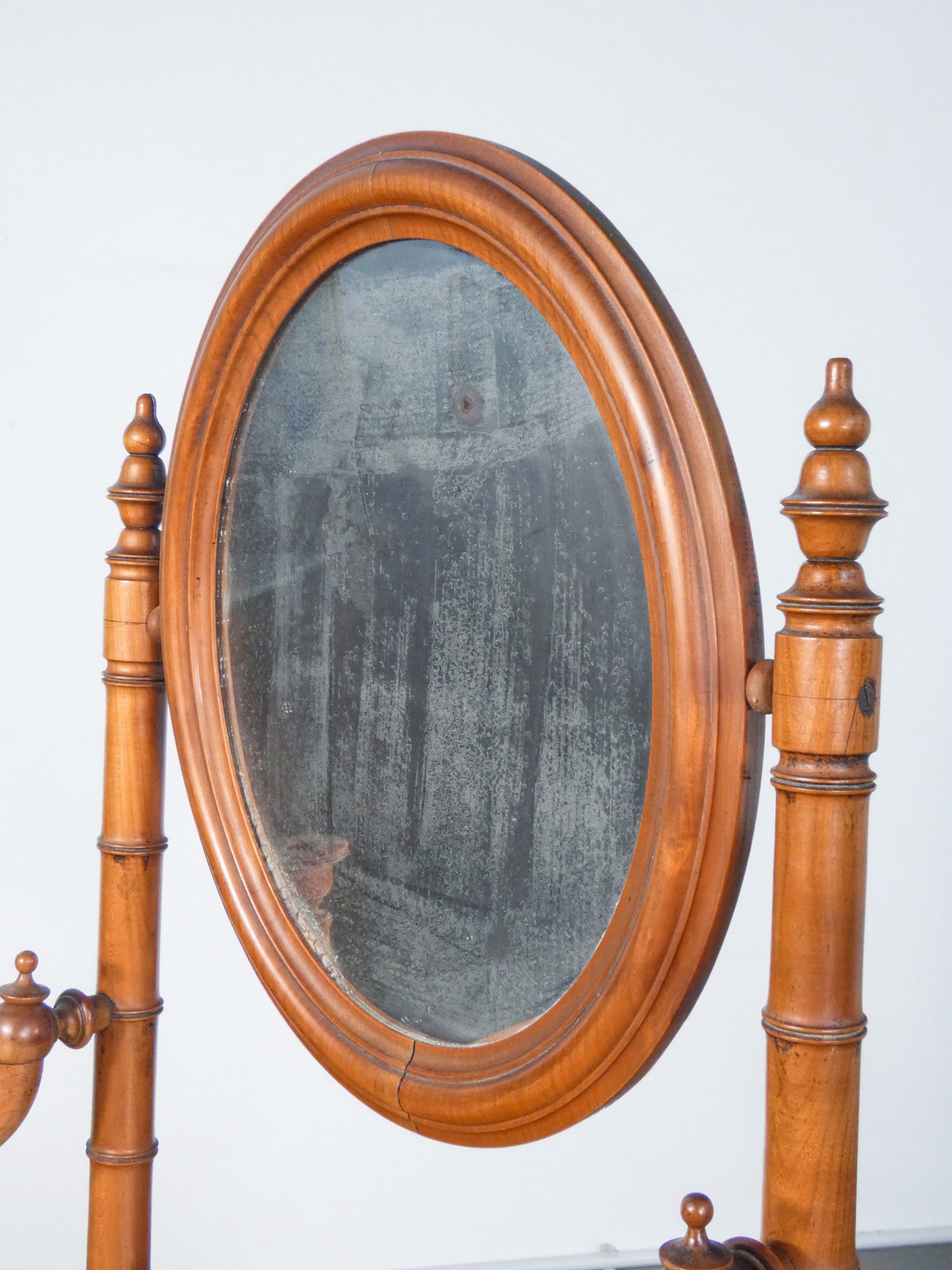 petineuse specchiera toilette legno ciliegio epoca 1800 specchio psiche antica